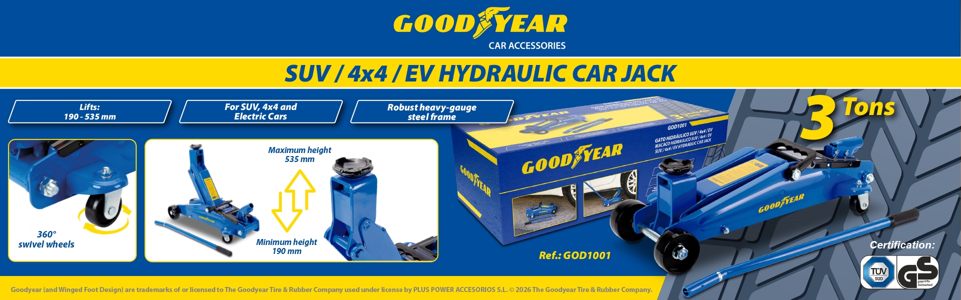 3 TONS HYDRAULIC CAR JACK